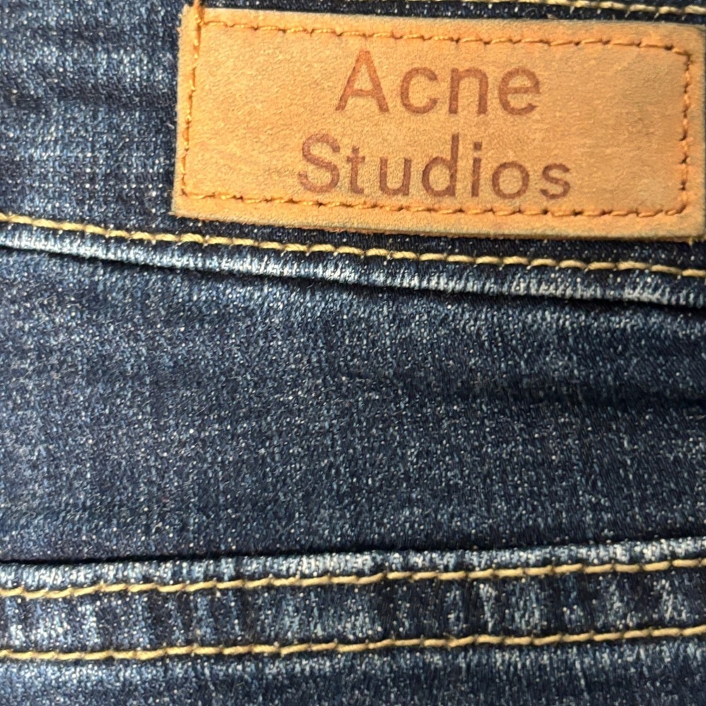Acne Studios Tram Lt  Women's  size 24 distressed  Slim Jeans Dark Wash Blue - Picture 11 of 16